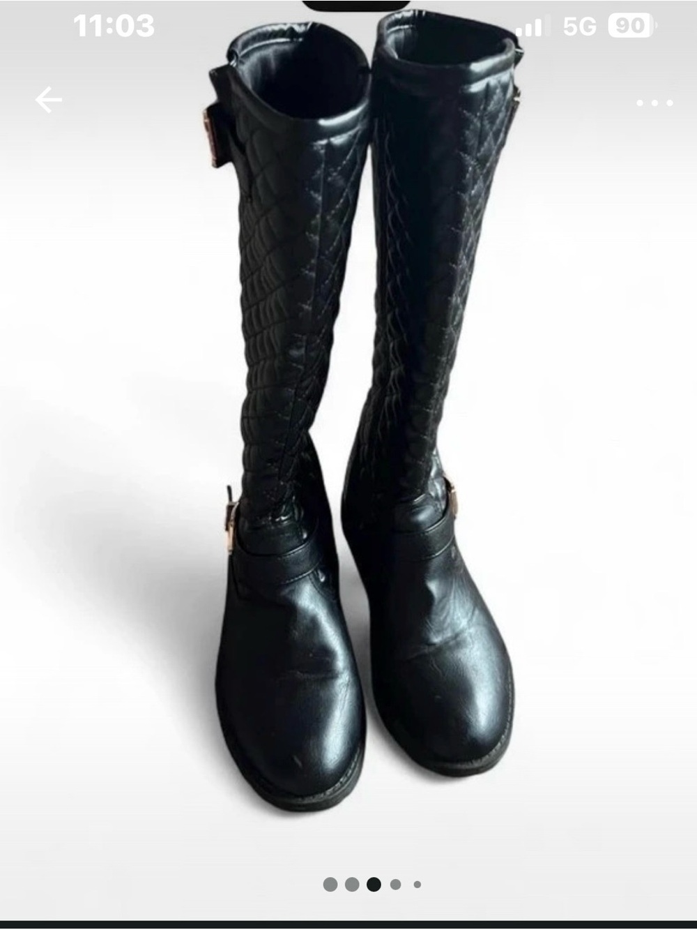 Quilted Over-the-Knee Black Women's Boots